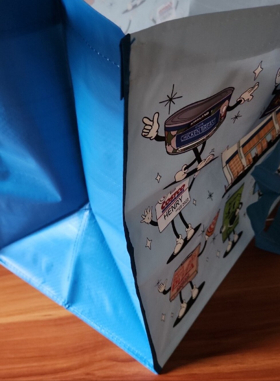 Costco Blue Reusable Tote Bag with Character Print - Picture 3 of 5